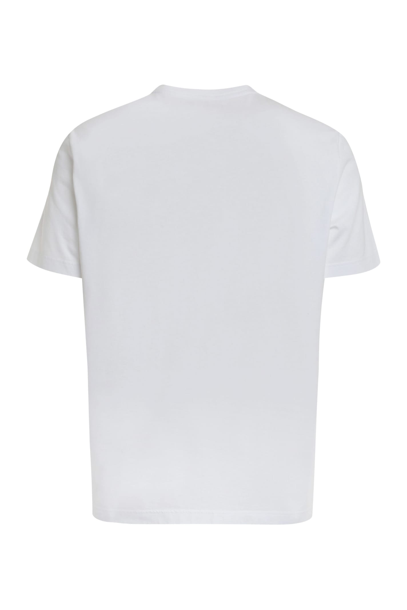 Golden Goose White T-shirt With Round Neck And One Star Logo Print On The Front In Cotton Man