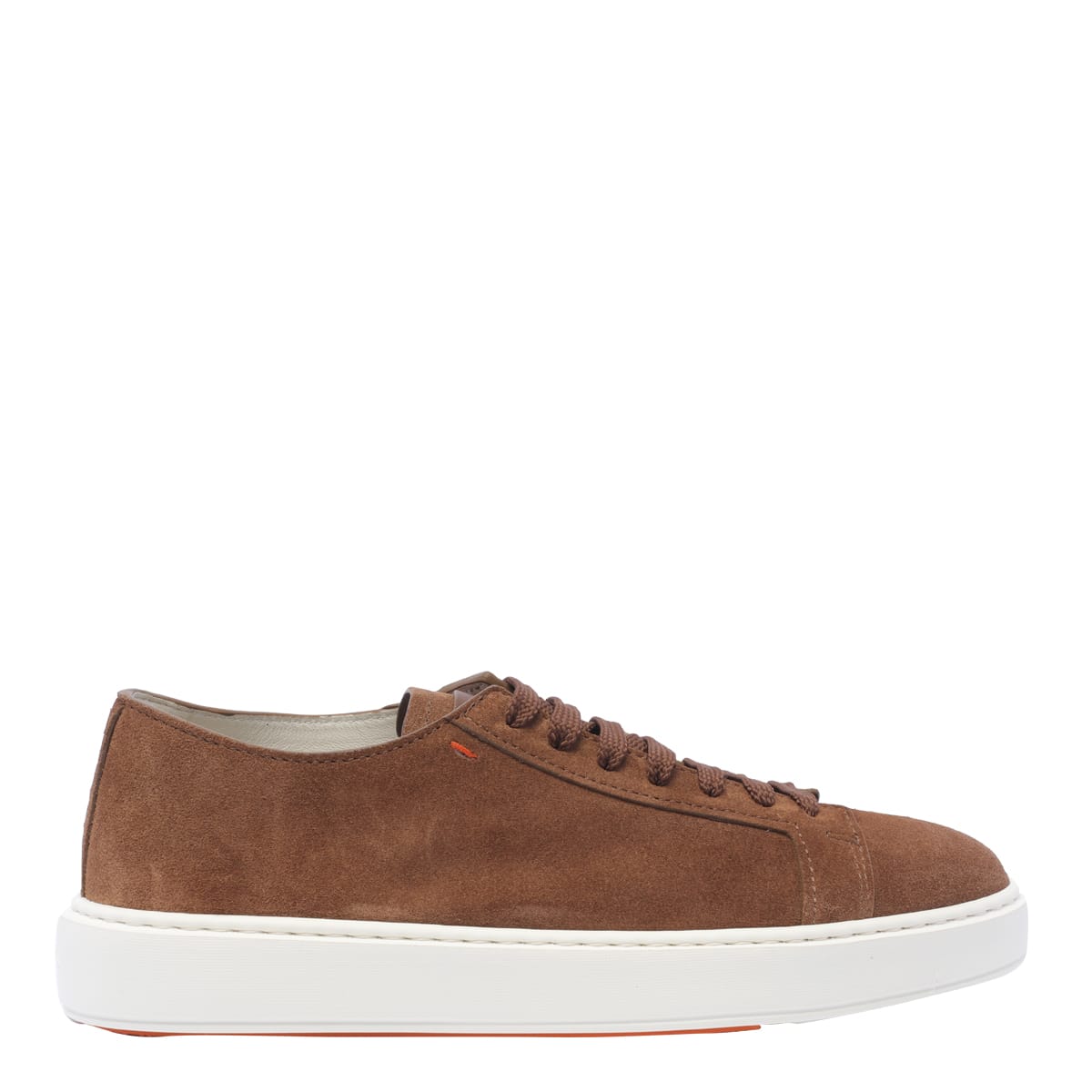 Shop Santoni Suede Sneakers In Brown