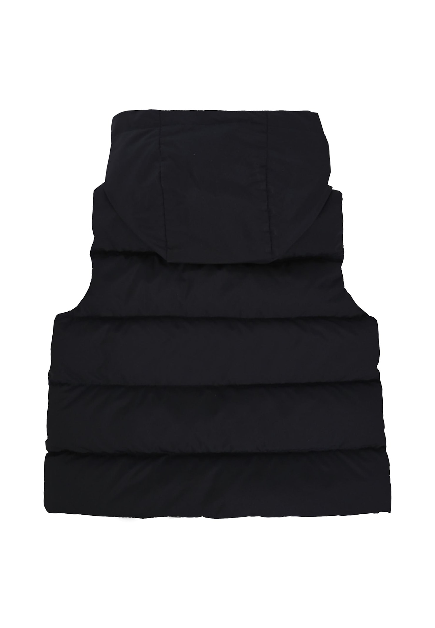 Moncler Blue Buang Vest For Baby Boy With Logo In Black