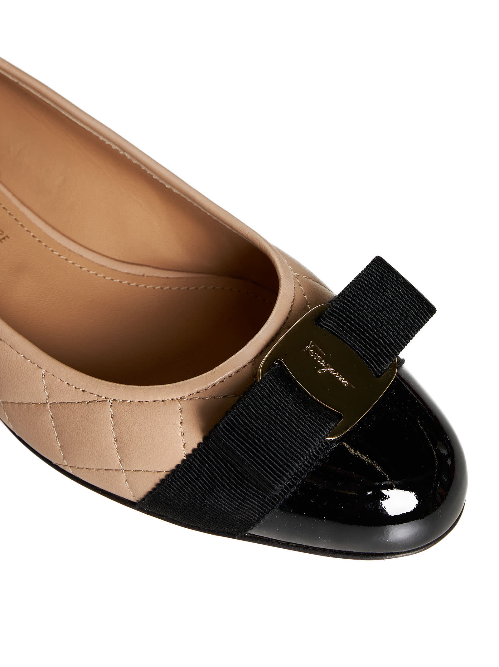Shop Ferragamo High-heeled Shoe In Nero || New Bisque || Nappa Ne