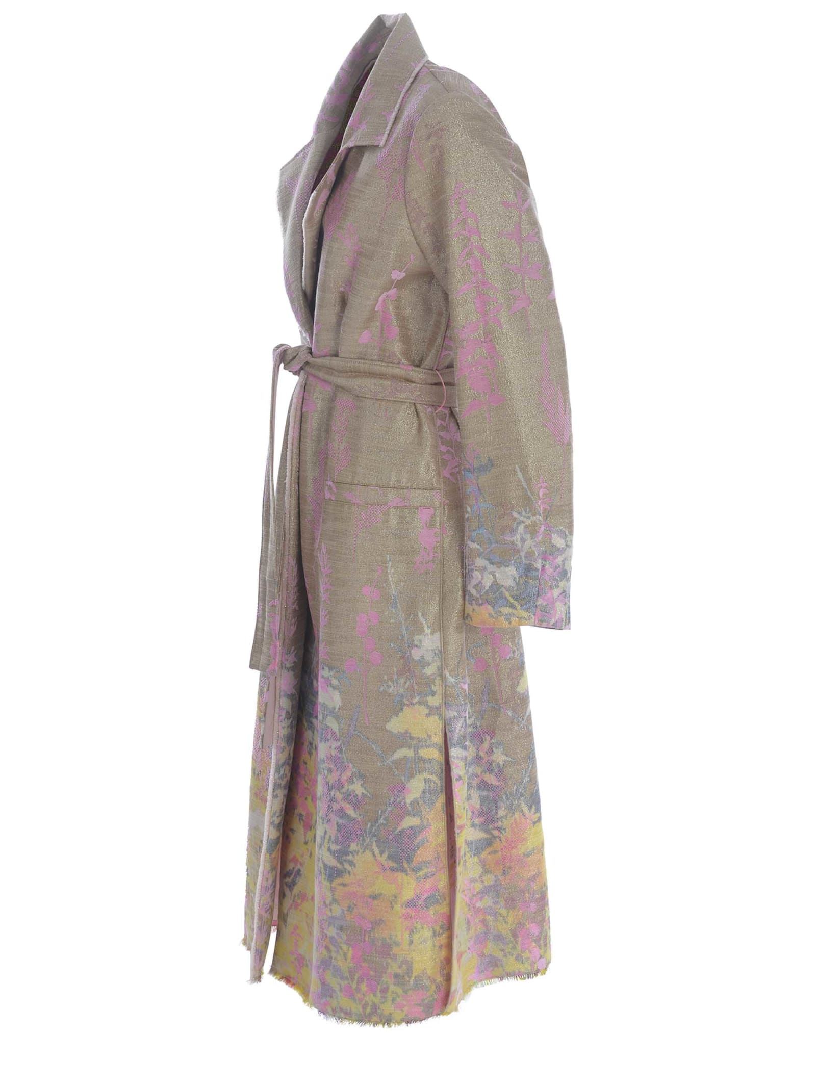 Shop Forte Forte Coat Forte_forte Heaven Made Of Jacquard In Platino