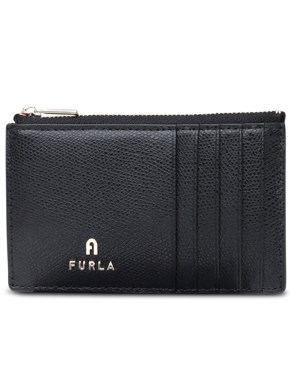 Black Leather Camel Card Holder