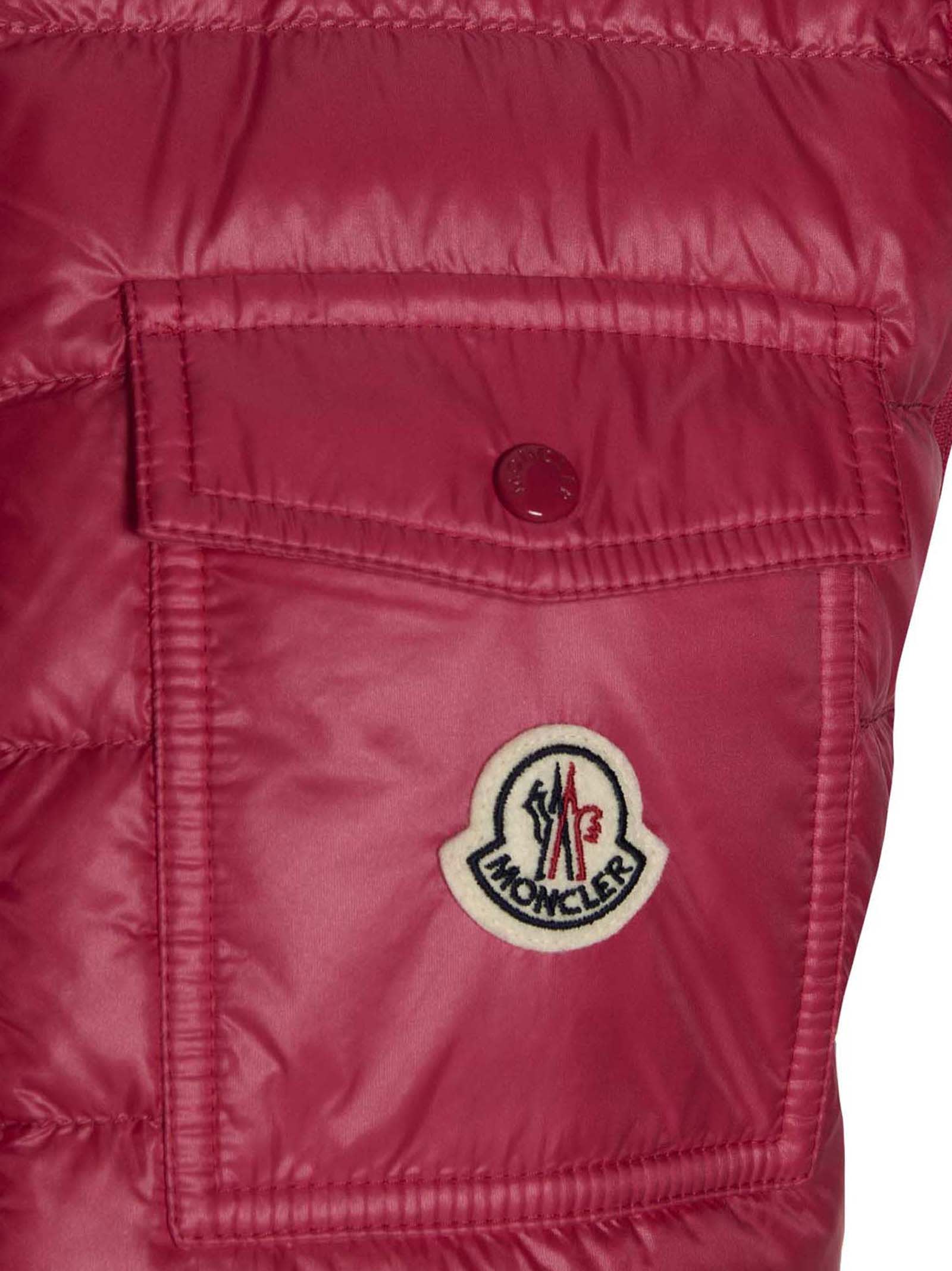 Moncler Glygos Zip-up Down Vest In Fuxia