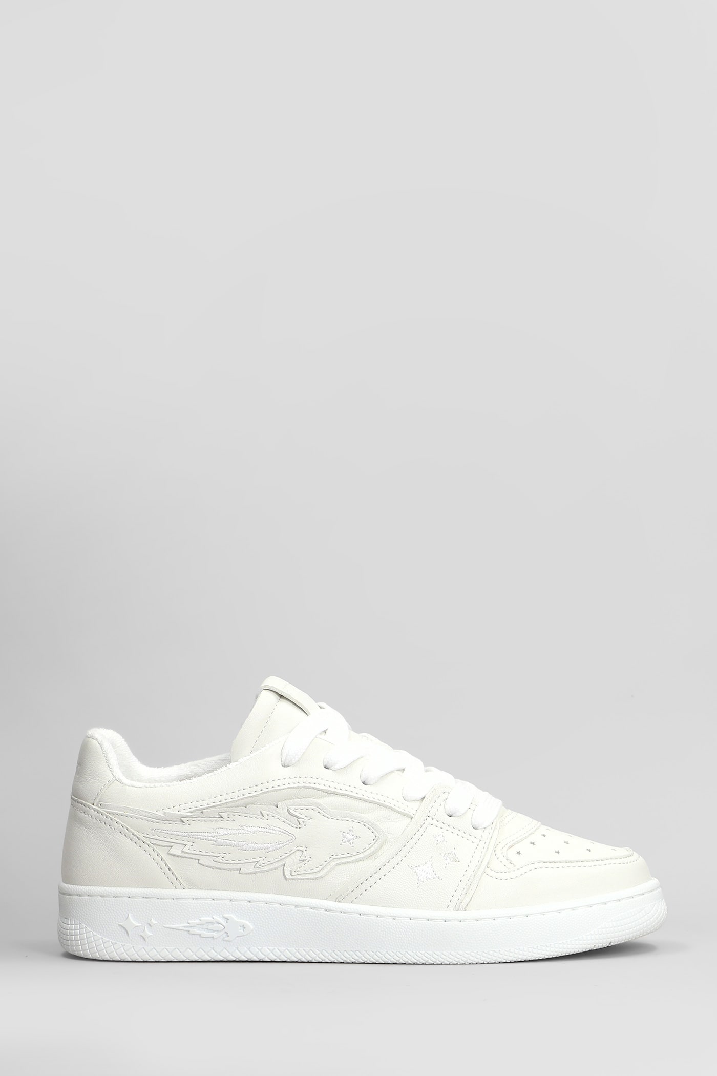 Egg Rocket Sneakers In White Leather