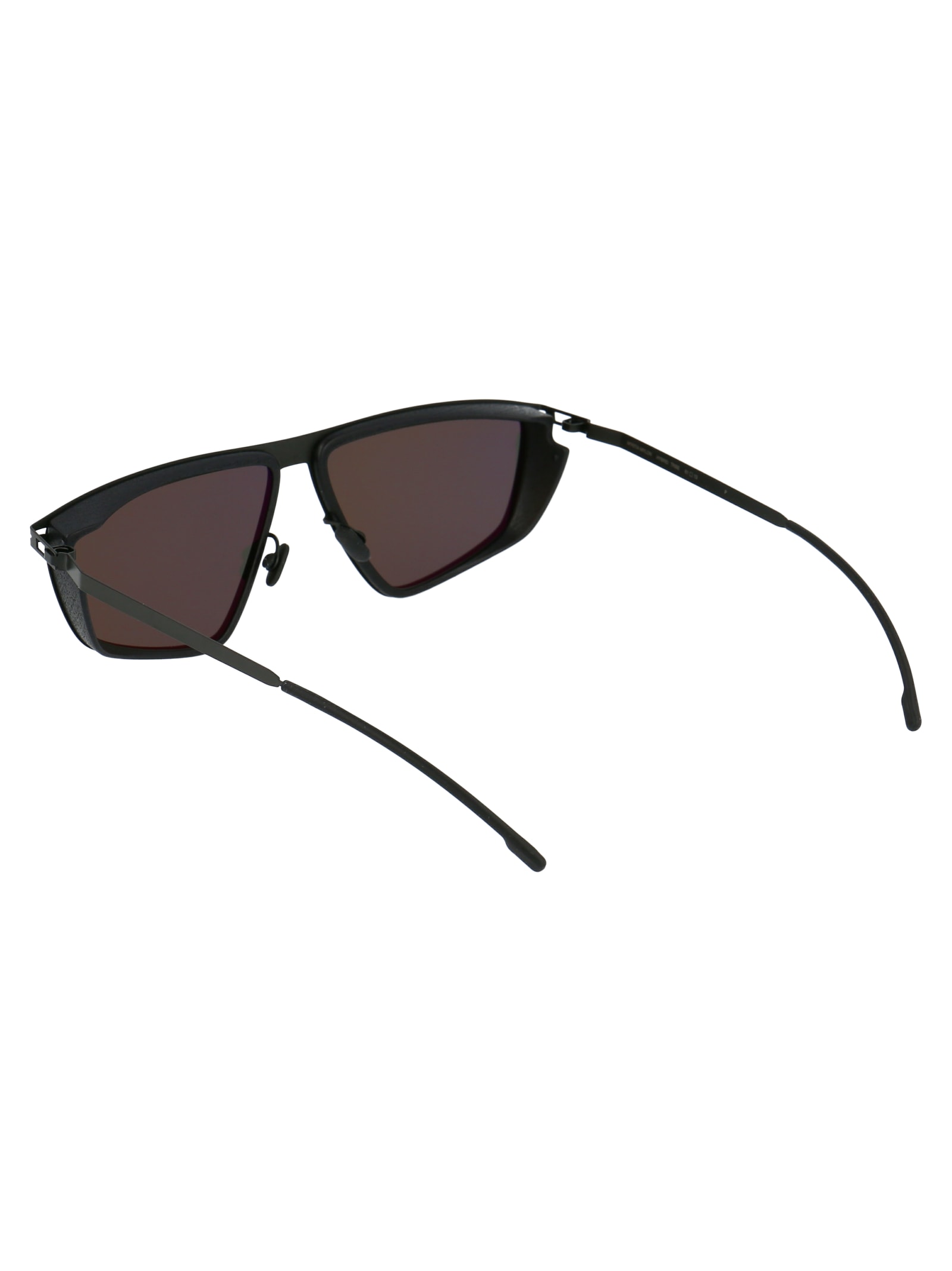 Shop Mykita Tribe Sunglasses In 305 Mh6 Pitch Black/black