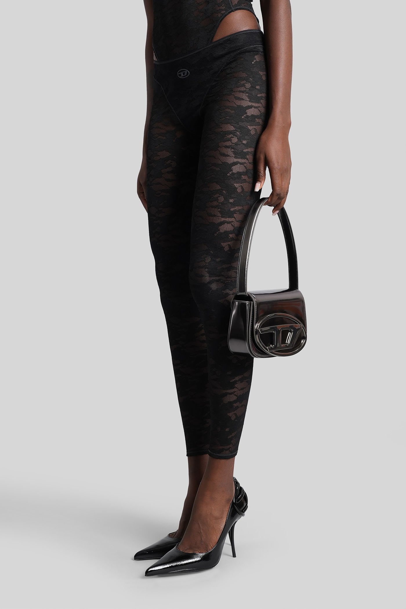 Diesel Claire-utlt Leggings In Black Polyester In Black