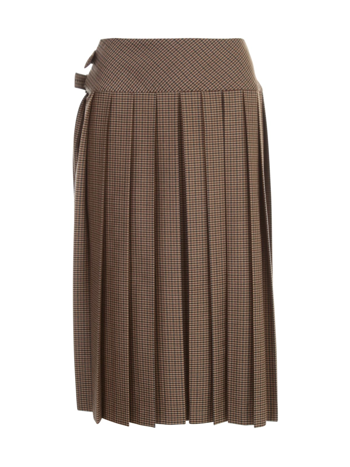 Parosh Checked Skirt W/two Buckle