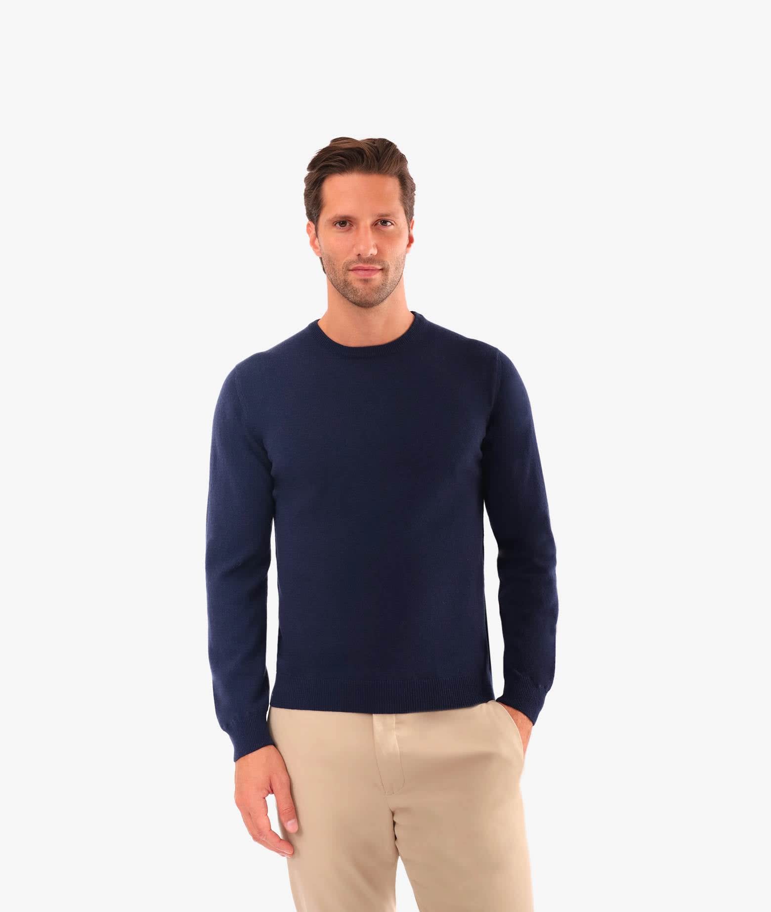 Shop Larusmiani Crewneck Sweater Aspen Sweater In Navy