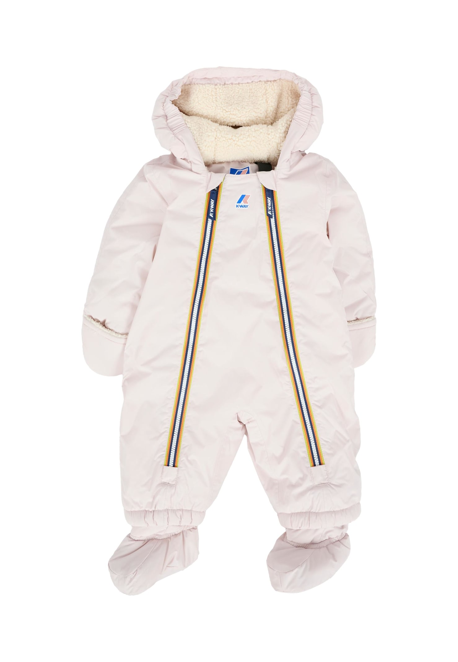 K-way White Down Jacket For Babykids With Logo In White