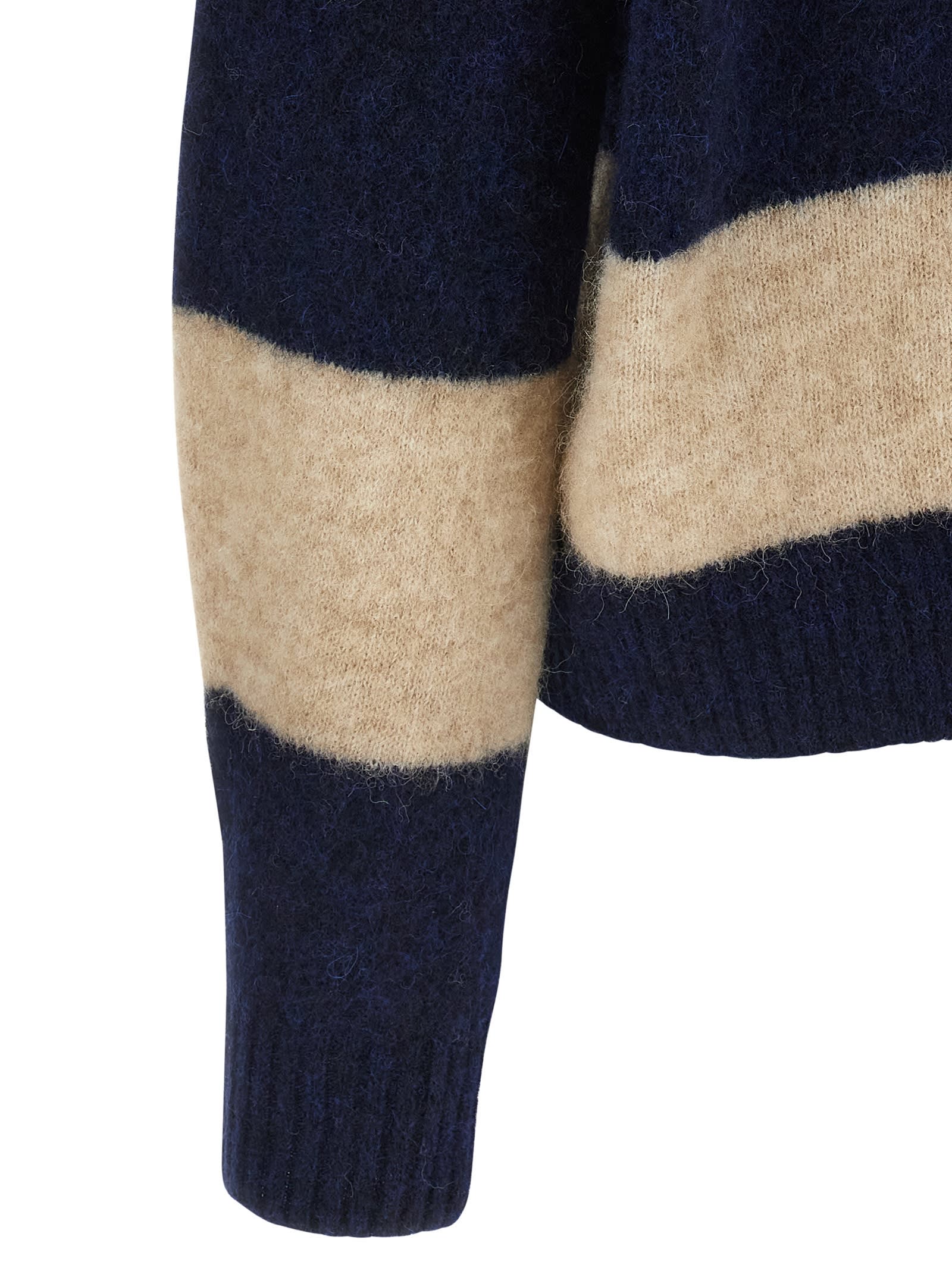 Weekend Max Mara Striped Long Sleeve Crew Neck Sweater In Multi