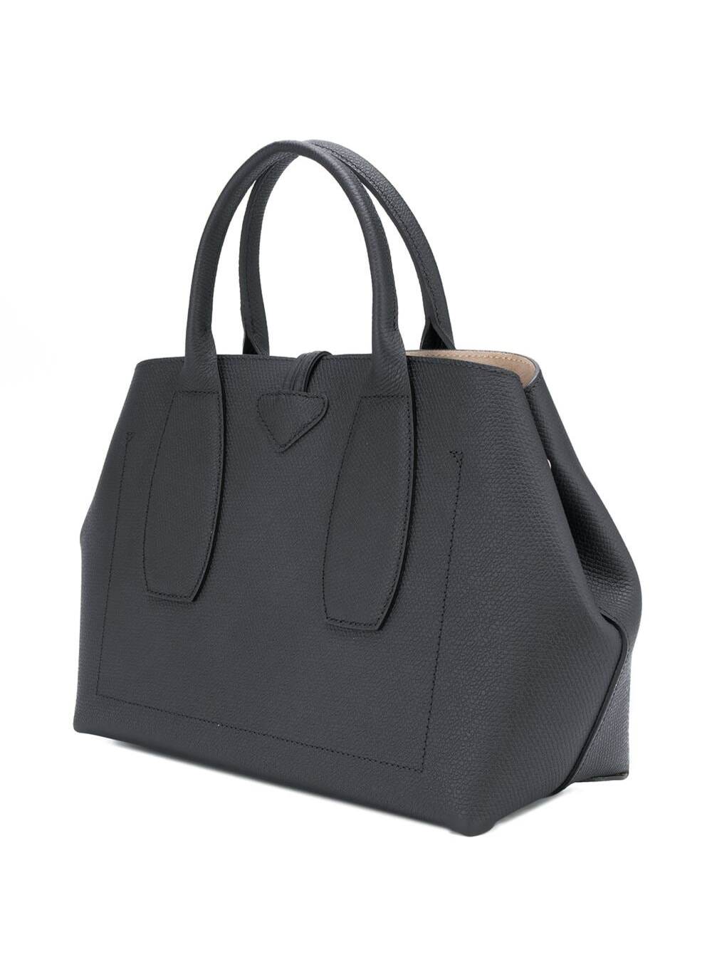 Shop Longchamp Roseau Handbag M In Black