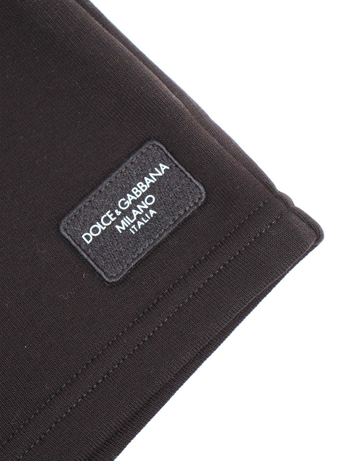 Shop Dolce & Gabbana Logo-patch Drawstring Bermuda Shorts In Black