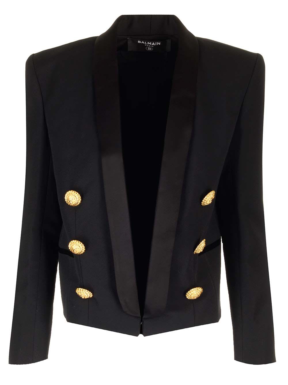 Shop Balmain Short Jacket In Black