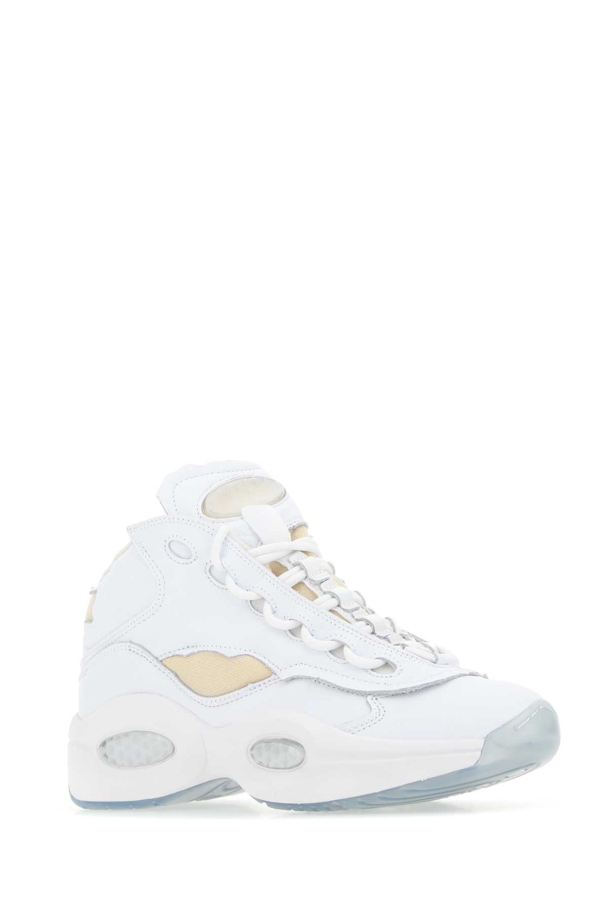 Shop Maison Margiela White Leather Project 0 Tq Memory Of Sneakers In Ftwwhtblackftwwht