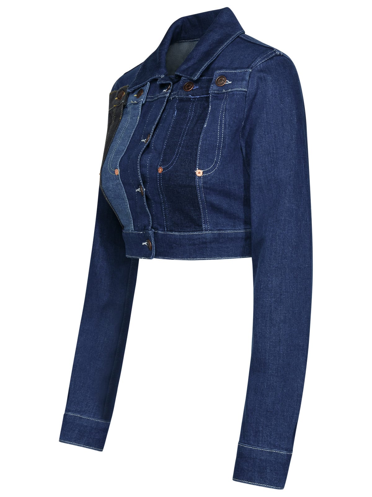 Shop M05ch1n0 Jeans Blue Cotton Jacket