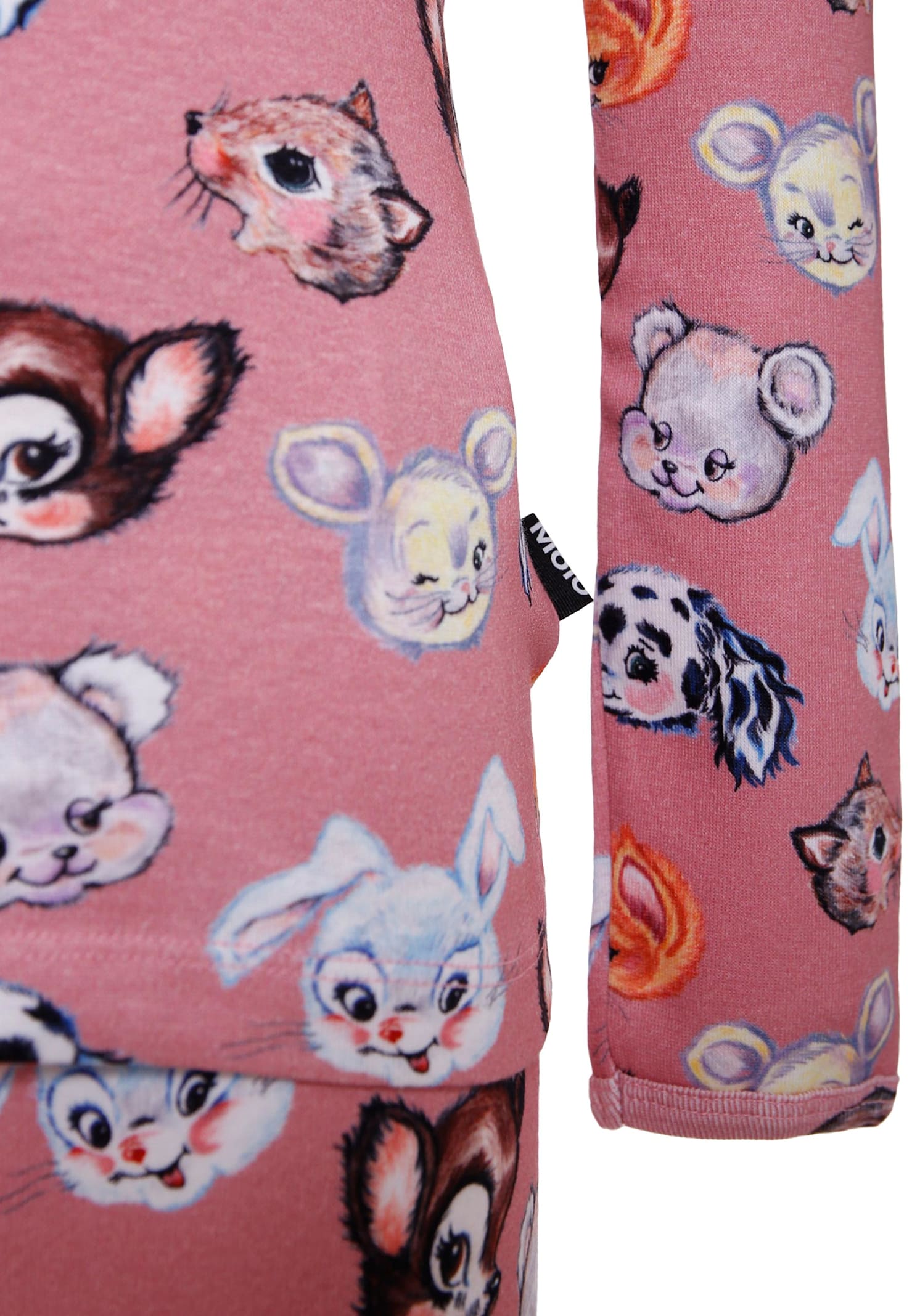 Molo Pink Pyjamas For Girl With Animal In Purple