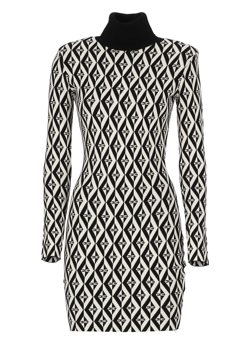 Rhombus-patterned Knit Minidress