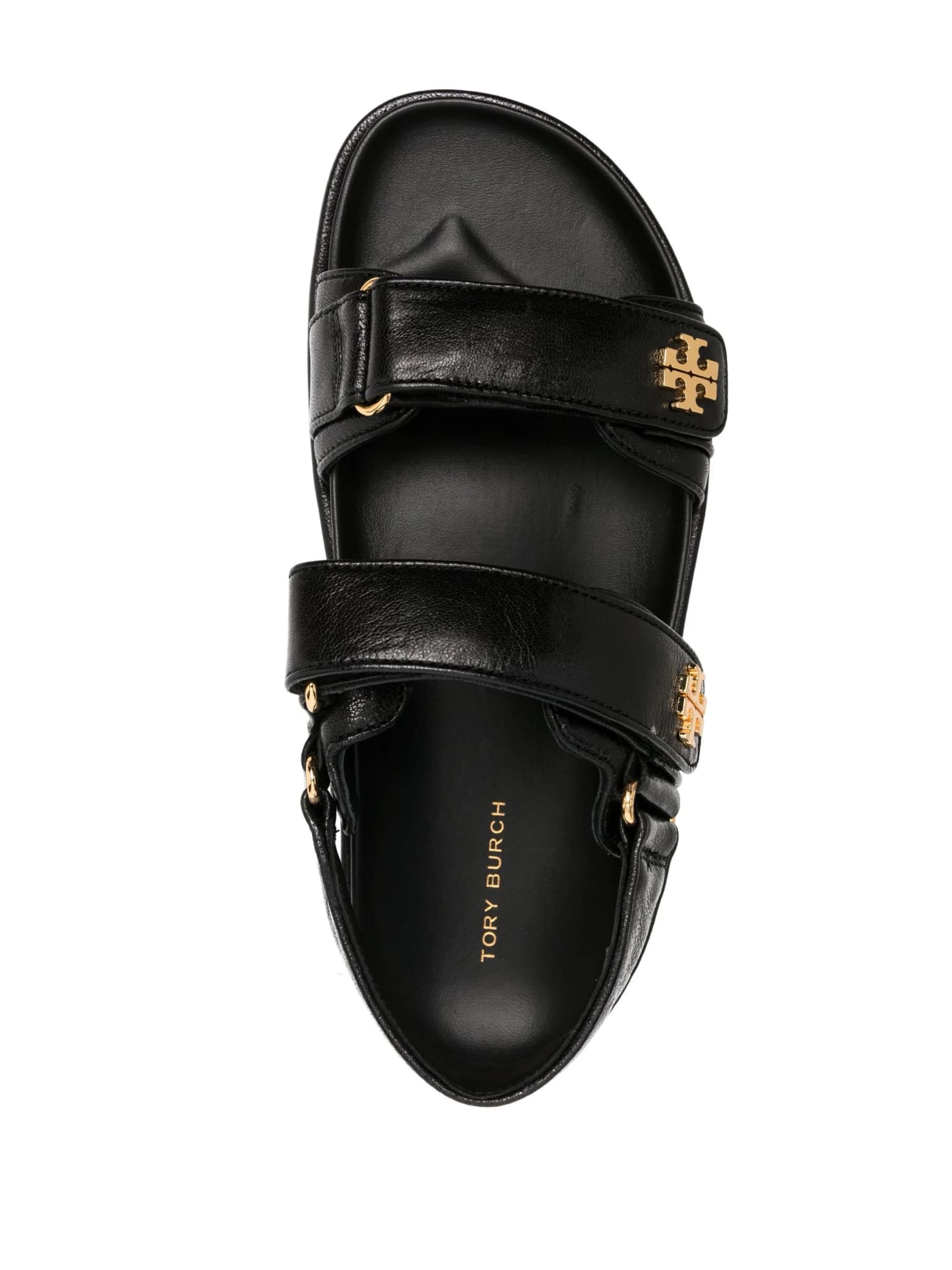 Shop Tory Burch Kira Sporty Sandals In Black Leather