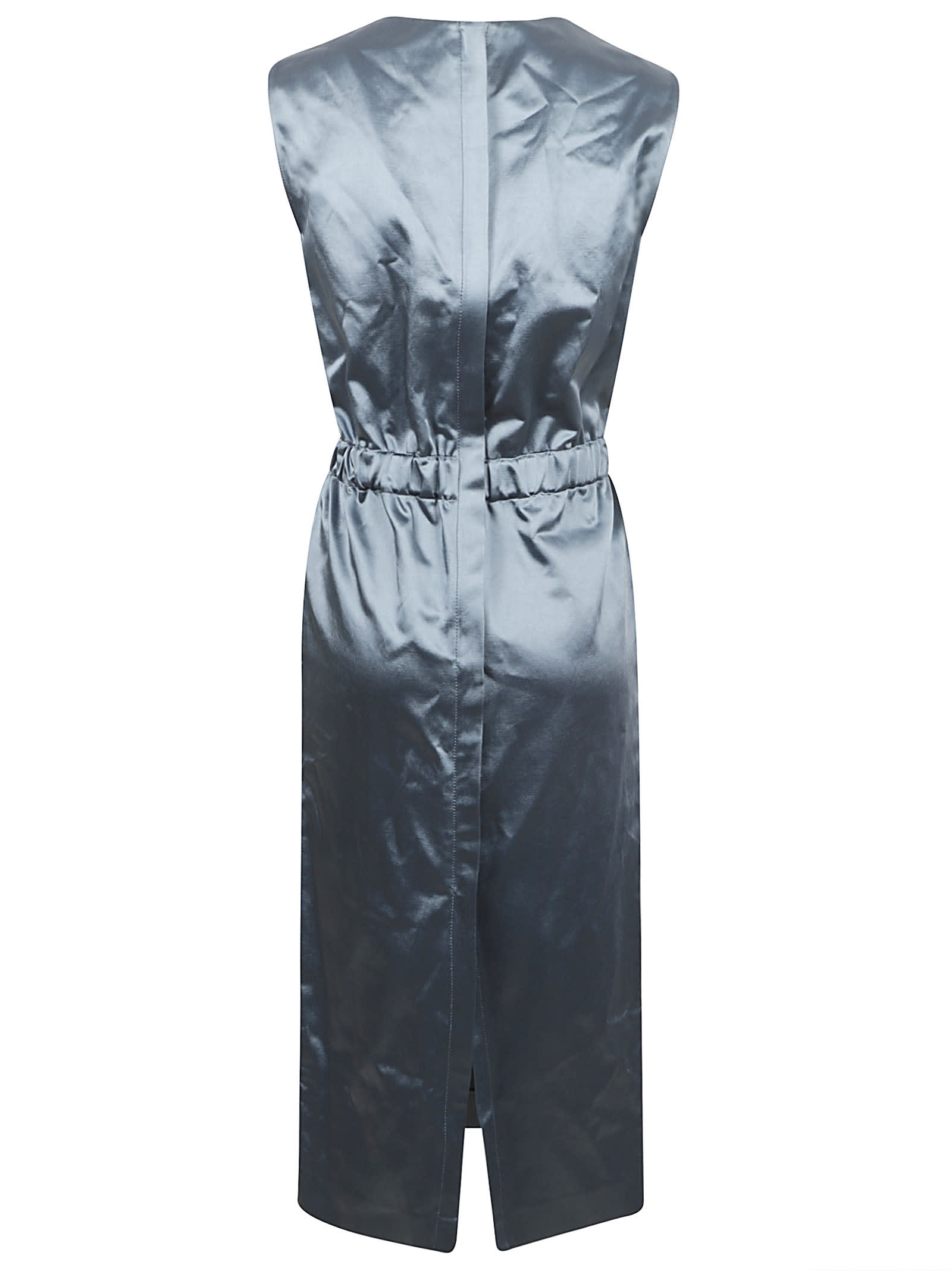 Shop Fabiana Filippi Sleeveless Long-length Dress In Avion Blue