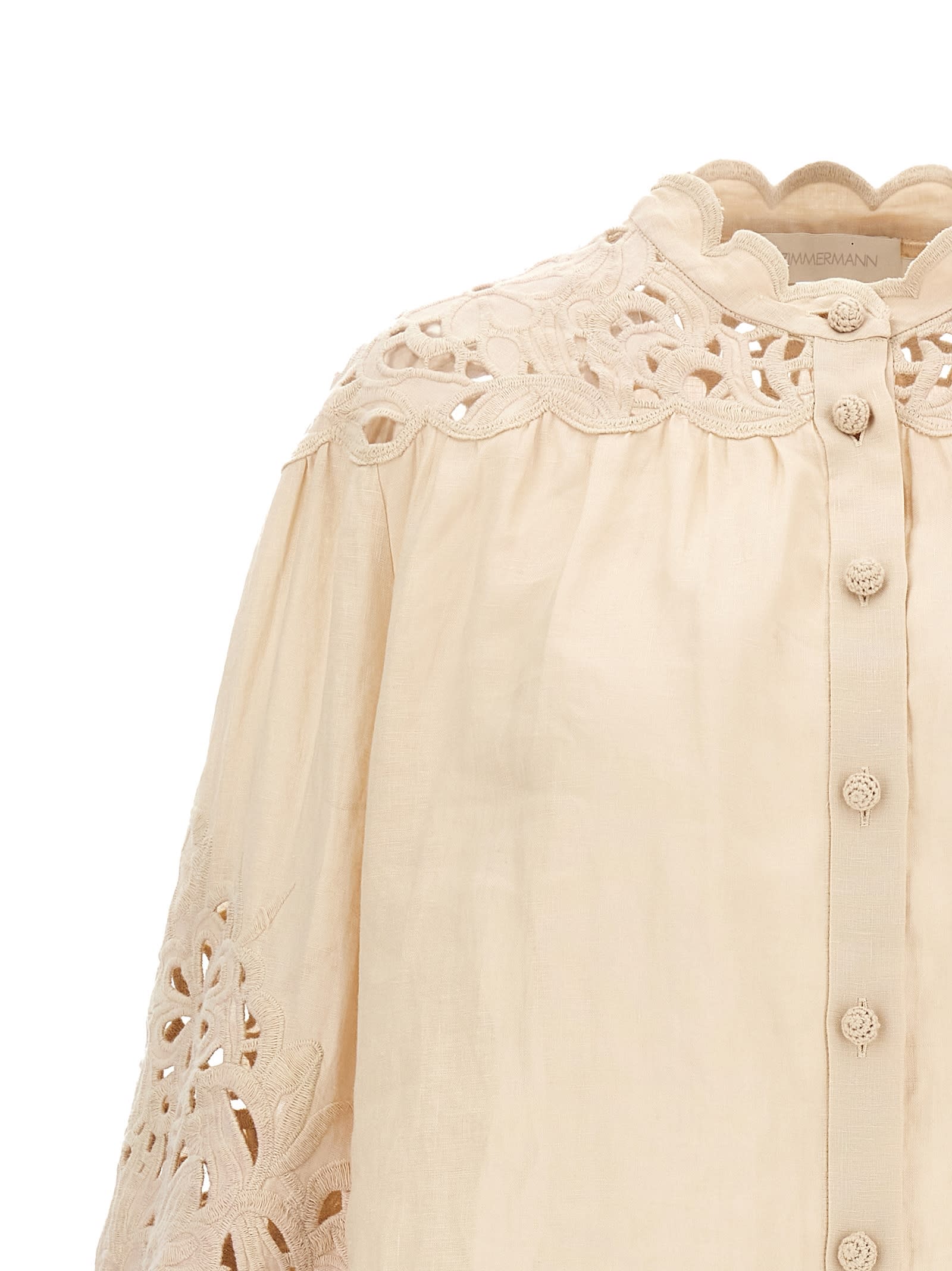 Shop Zimmermann Wylie Shirt In Beige