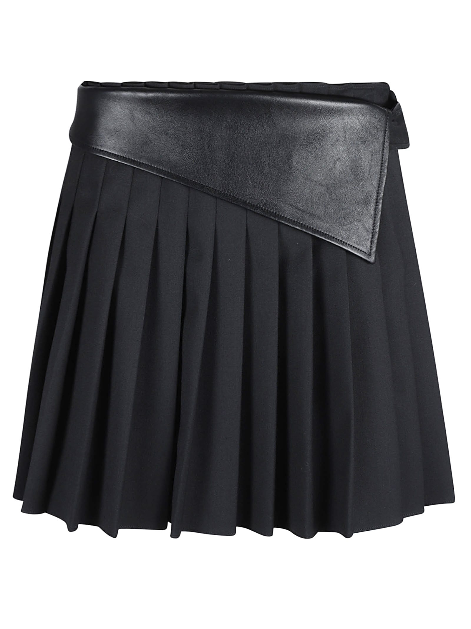 Shop Alberta Ferretti Pleated Mini Skirt In Black