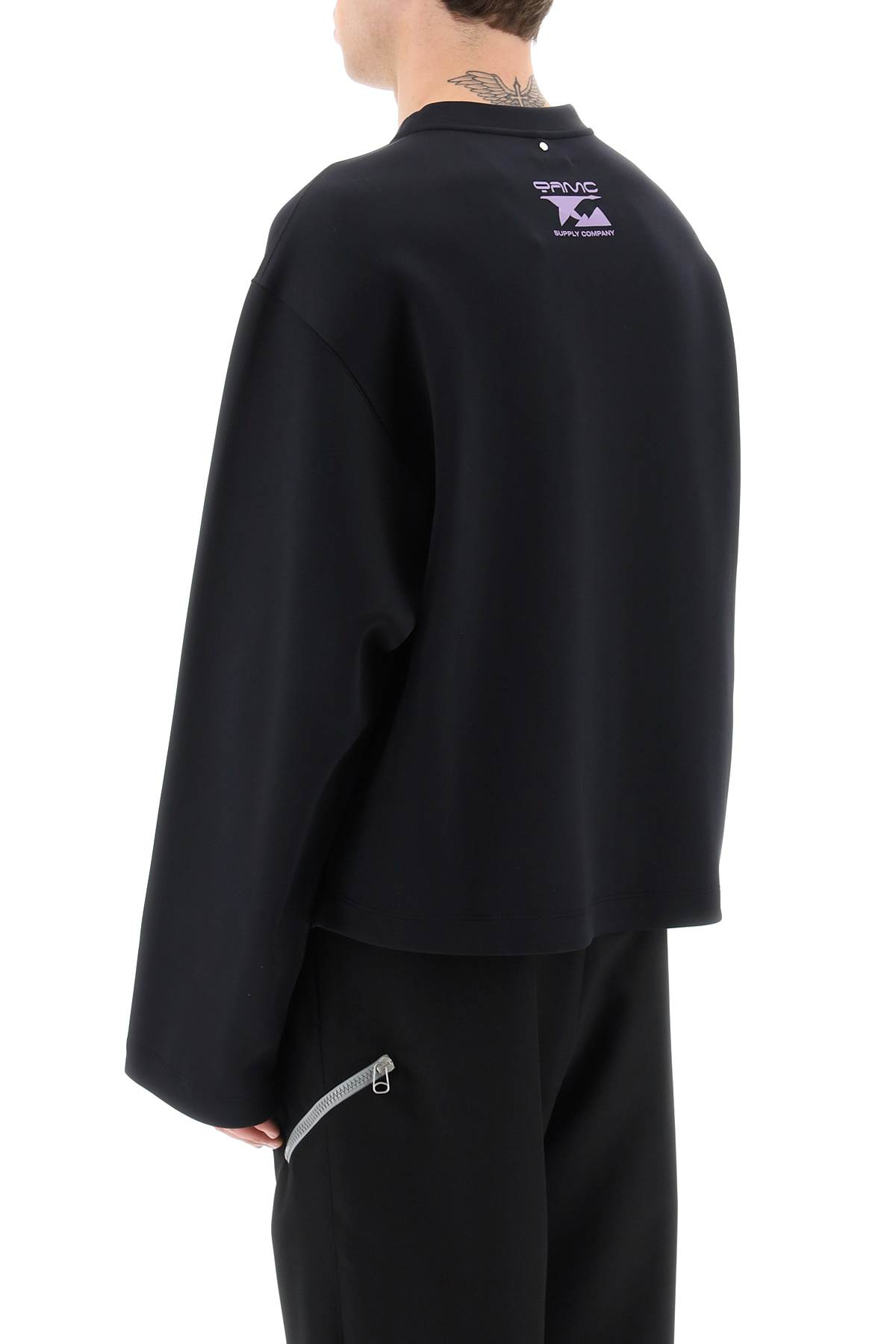 Shop Oamc Crew Neck Sweatshirt In Scuba-effect Jersey In Black (black)