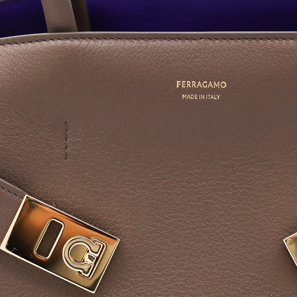 Ferragamo Structured Top Handle Shoulder Bag In Multi