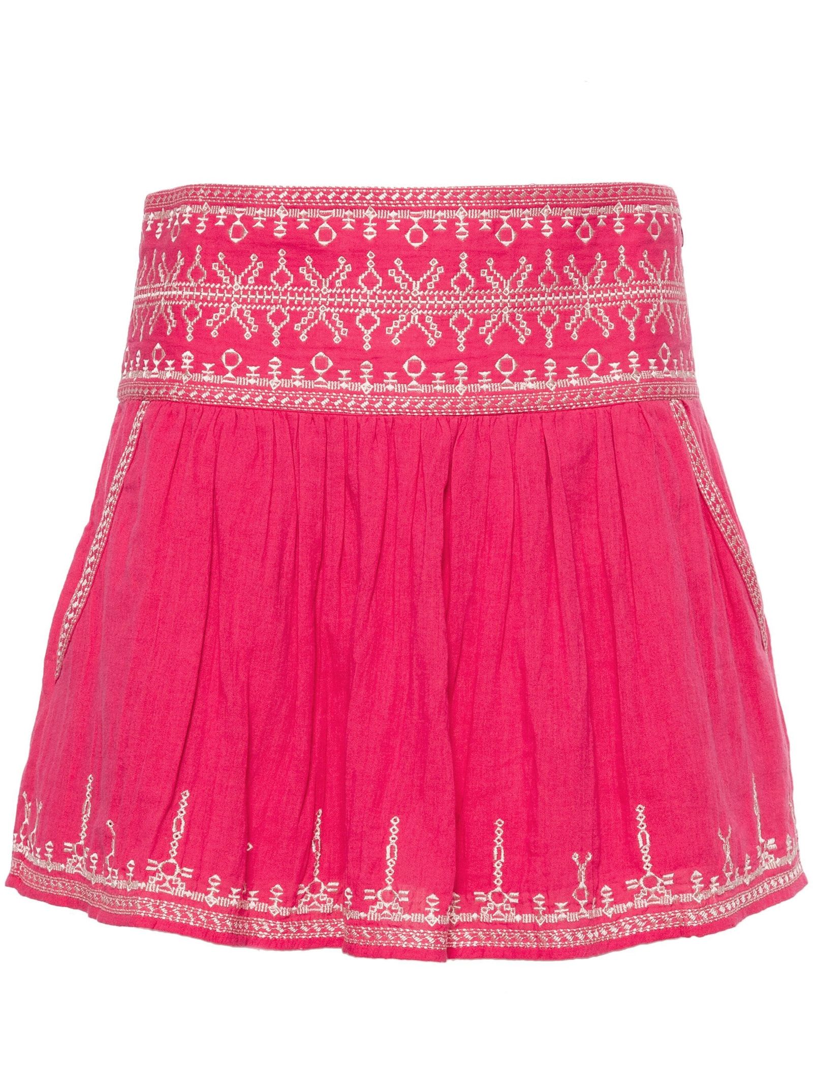 Shop Marant Etoile Picadilia Cotton Mini Skirt In Rosso