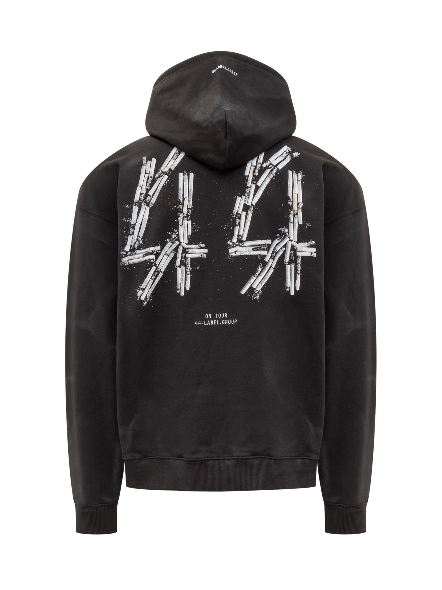 Shop 44 Label Group New Classic Hoodie In Black-44 Smoke Print
