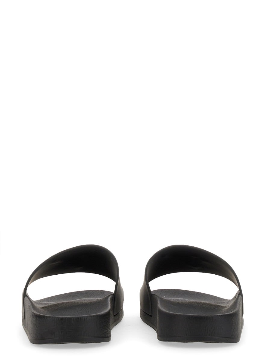 Shop Giuseppe Zanotti Brett Slide Sandal With Logo In Black