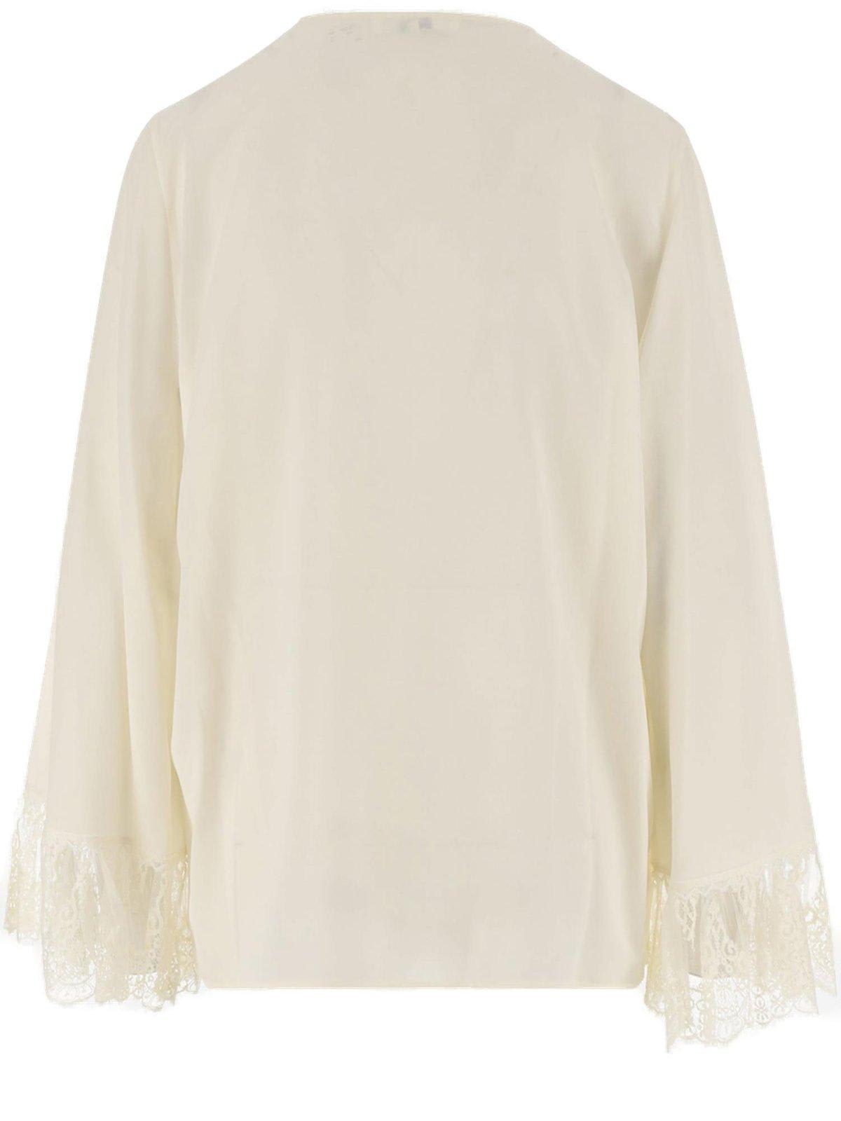 Shop Chloé Collarless Fluid Blouse