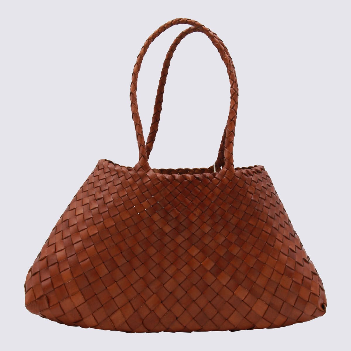 Dragon Diffusion Dark Orange Santa Croce Shoulder Bag In Brown