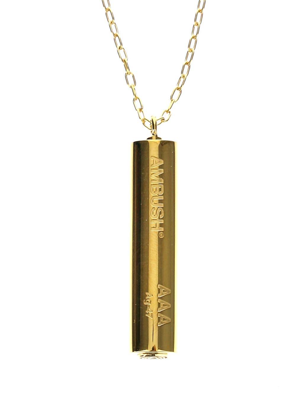 Shop Ambush Battery-charm Necklace In Golden