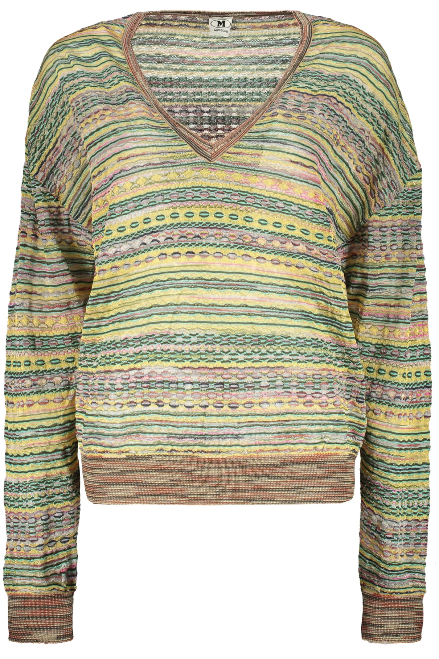 M Missoni Jumper With V-neck In Green