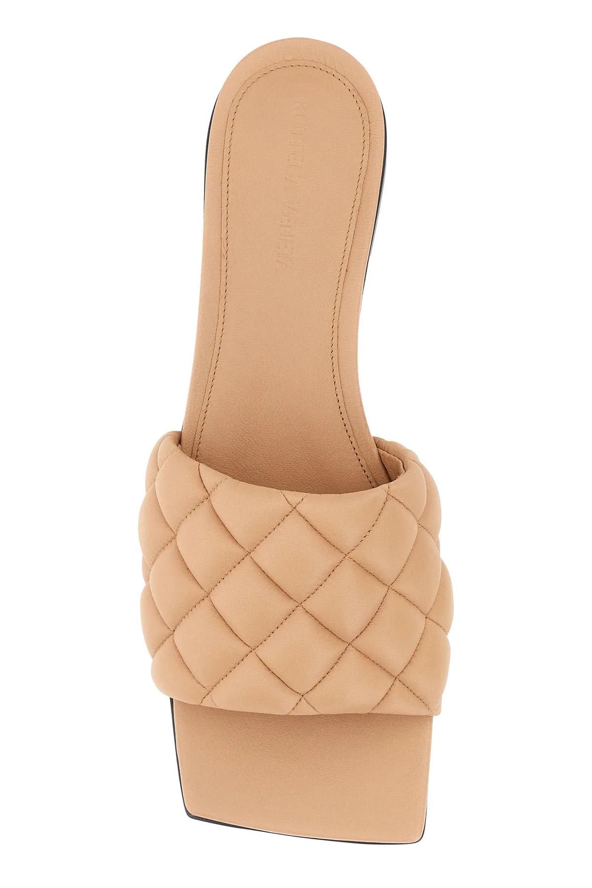 Shop Bottega Veneta Skin Pink Nappa Leather Padded Slippers