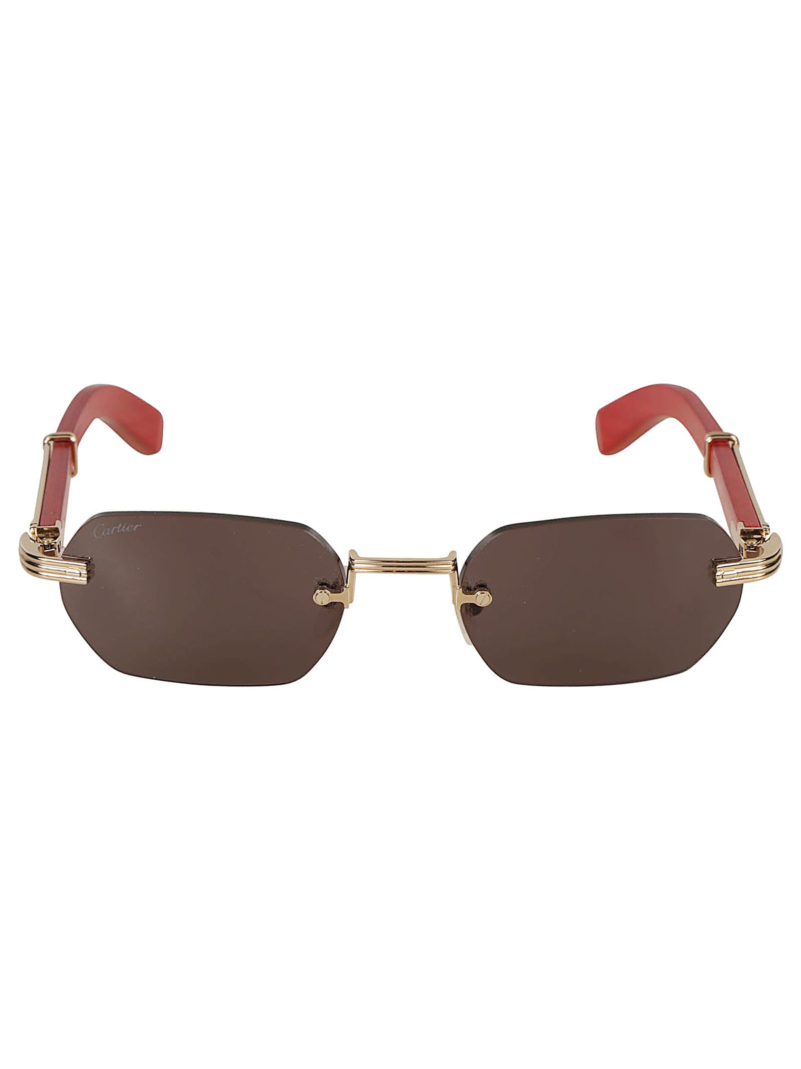 Cartier Hexagon Frame-less Sunglasses Sunglasses In Gold