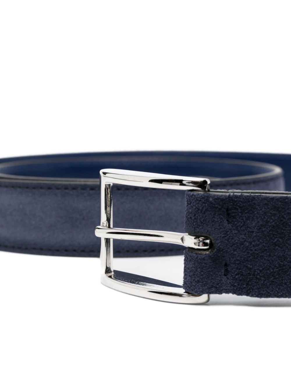 Shop Hogan Adjustable Double Belt 30 Mm In Denim Blue