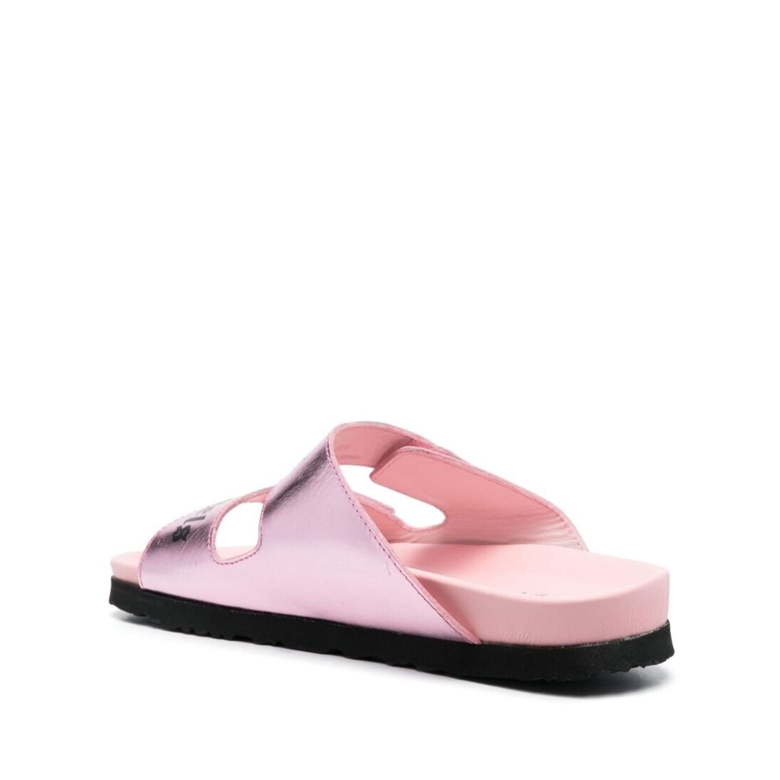 Shop Palm Angels Leather Logo Sandals In Pink