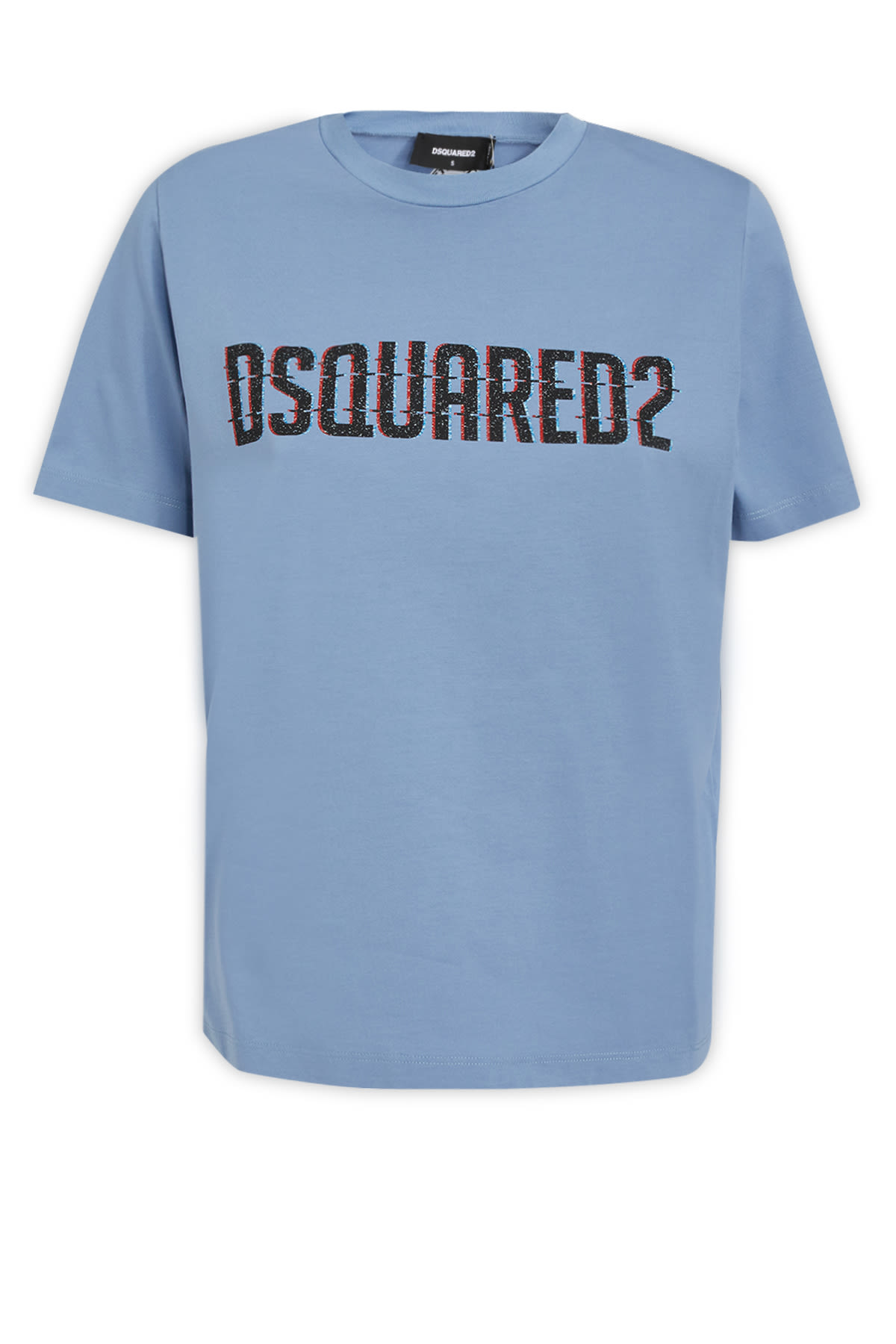 Dsquared2 Crew Neck Graphic Print Short Sleeves Top In 507