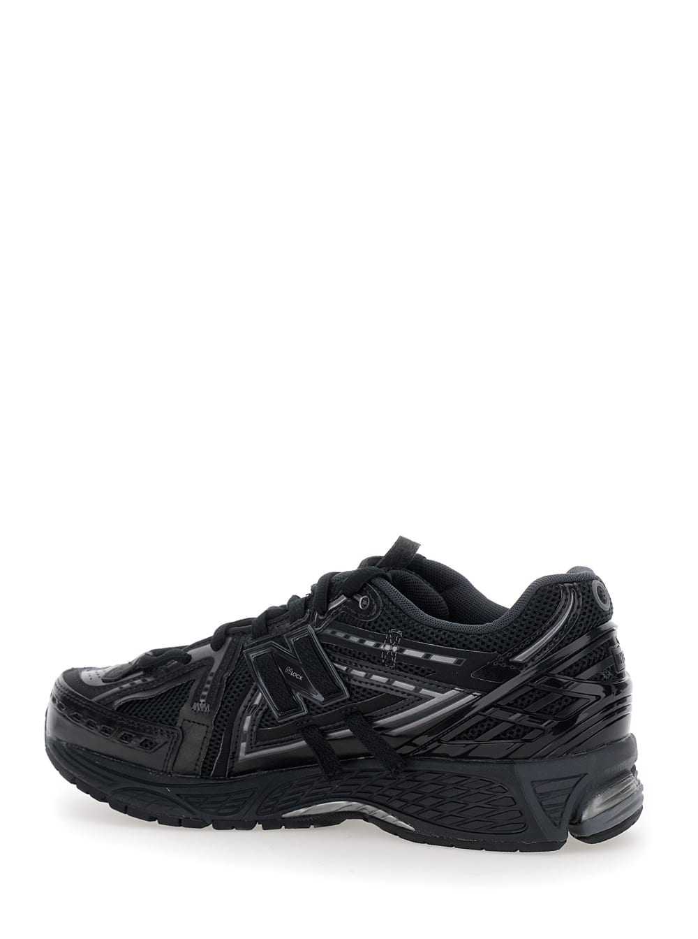 Shop New Balance Black Low Top Sneakers With Logo Detail In Tech Fabric Man