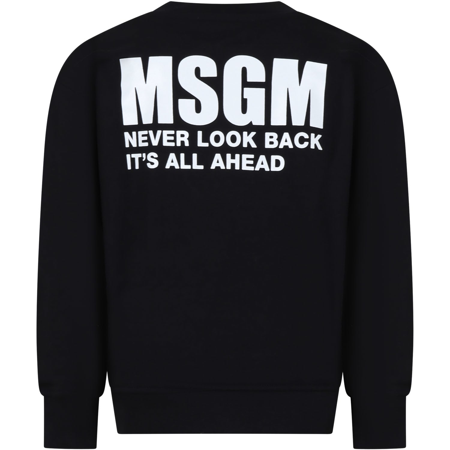 Msgm Black Sweatshirt For Kids With Logo