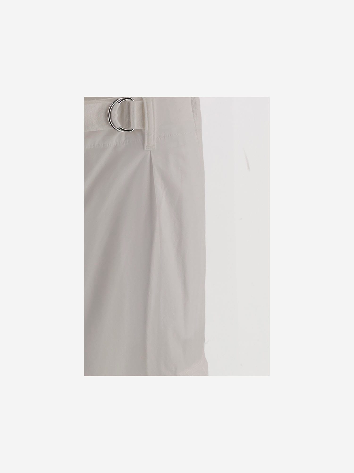 Tory Burch Cotton Cargo Pants With Adjustable Waistband In White