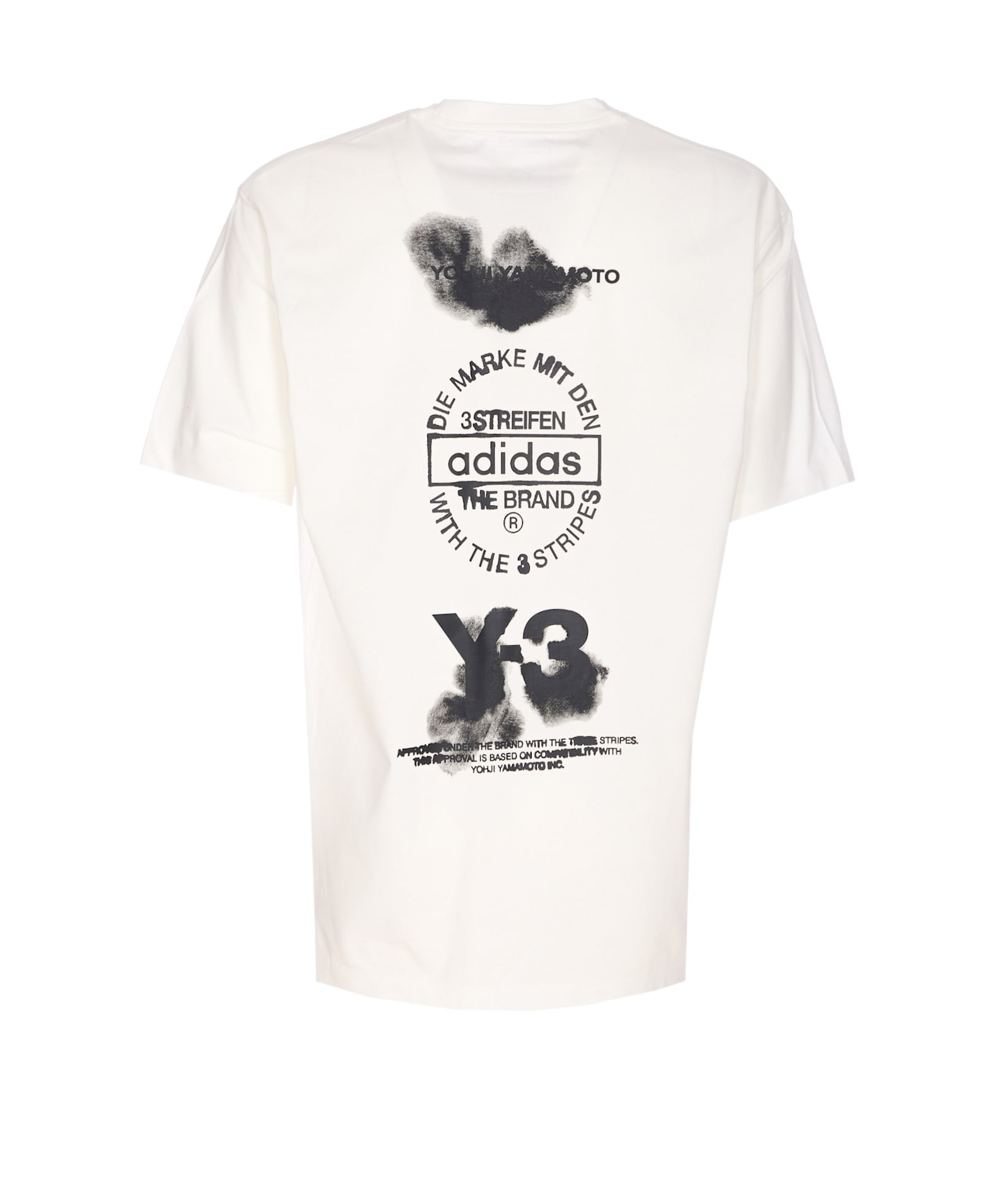 Y-3 Crewneck Graphic Print Oversize Short Sleeve T-shirt In White