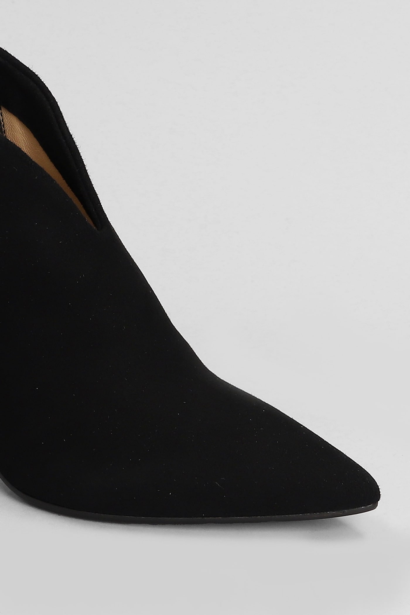 Shop Julie Dee High Heels Ankle Boots In Black Suede