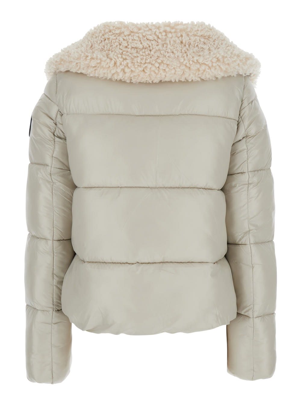Save The Duck Quilted Borg-collar Jacket In Neutral