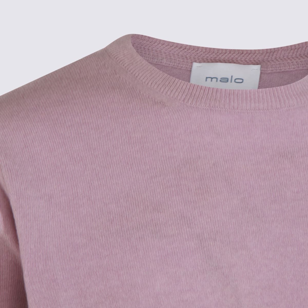 Malo Soft Textured Long Sleeve Crew Neck Sweater In Purple