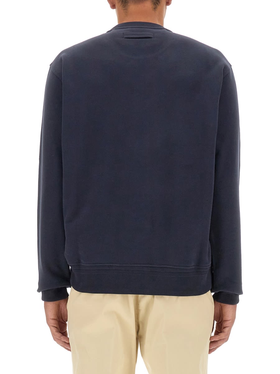 Shop Zegna Sweatshirt With Logo In Blue