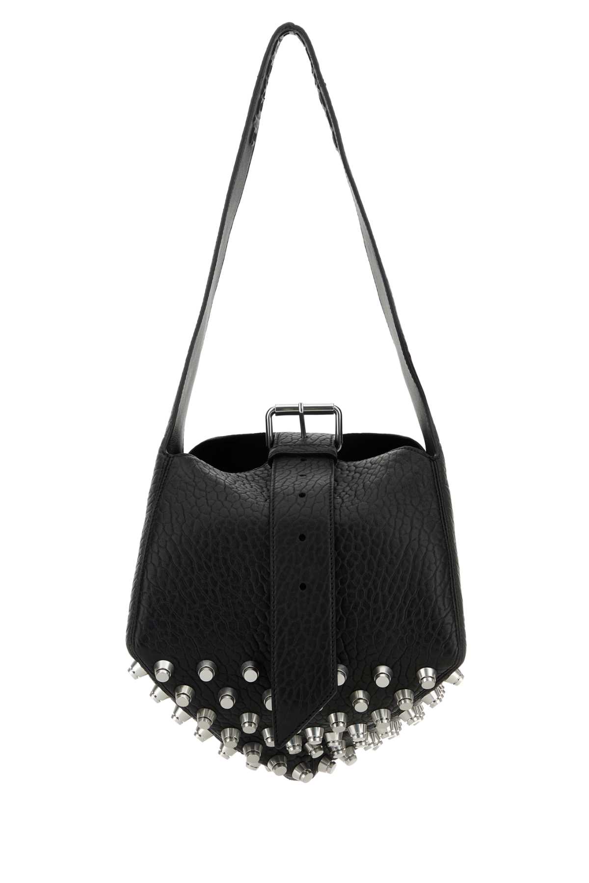 Shop Alexander Wang Black Leather Medium Rex Shoulder Bag