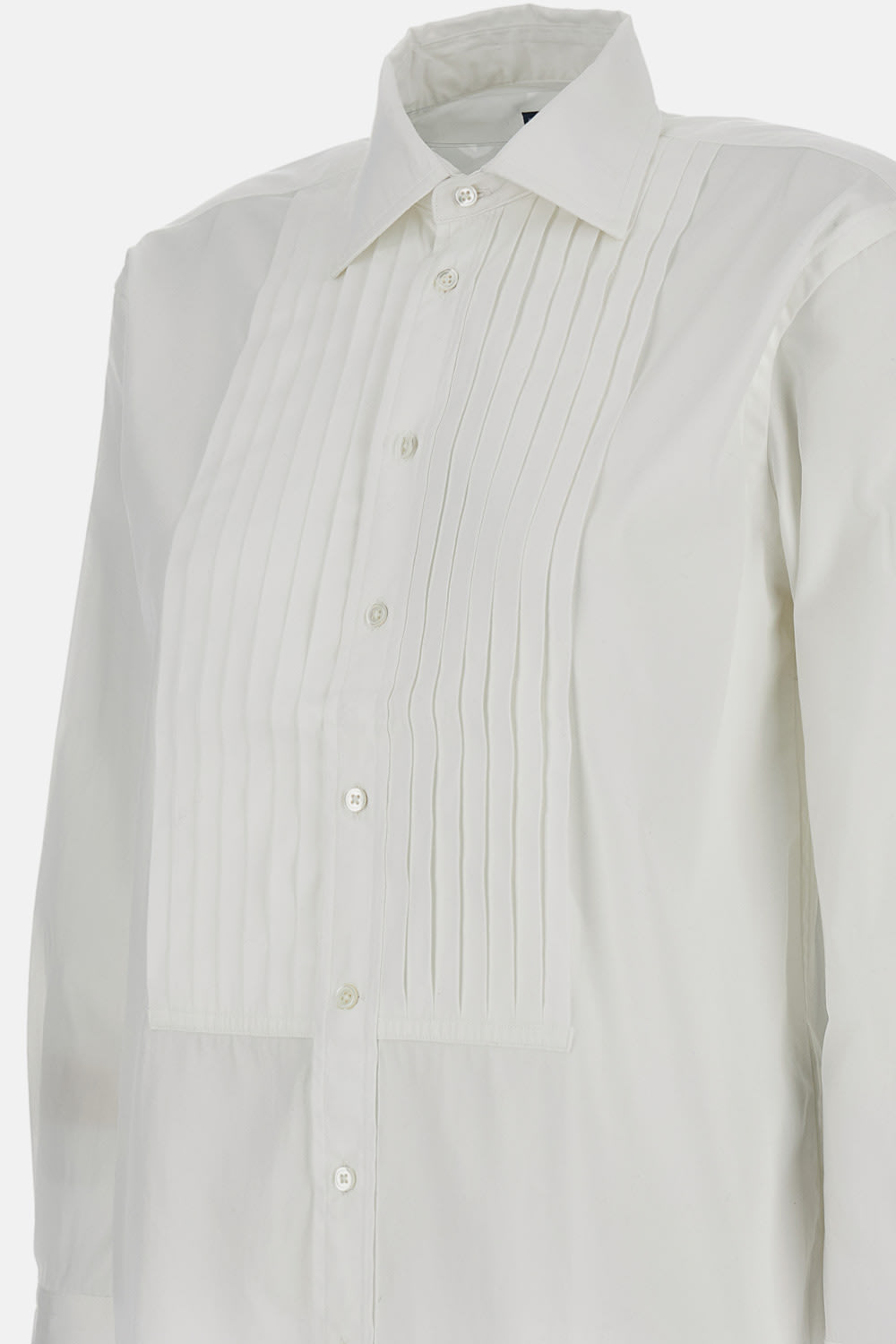 Polo Ralph Lauren Long-sleeved Curved Hem Shirt In White