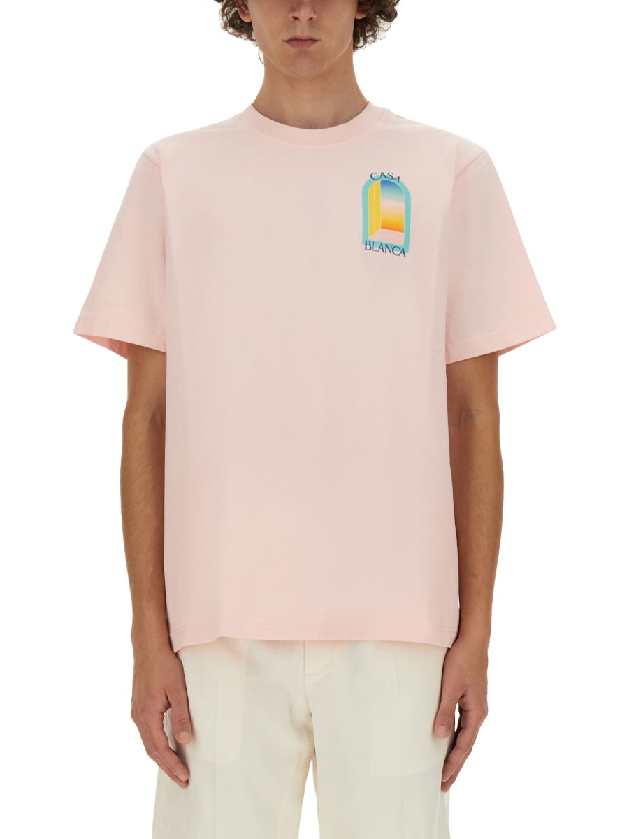 Shop Casablanca T-shirt Larc Color In Pink